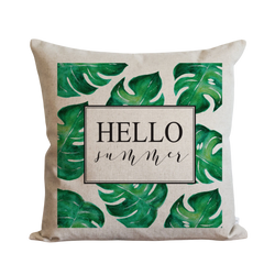 Hello Summer_Palms Pillow Cover.