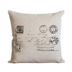 French Postage Pillow Cover.