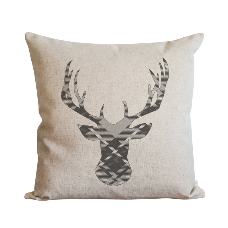 Plaid deer pillow best sale