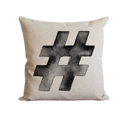 Hashtag Pillow Cover.