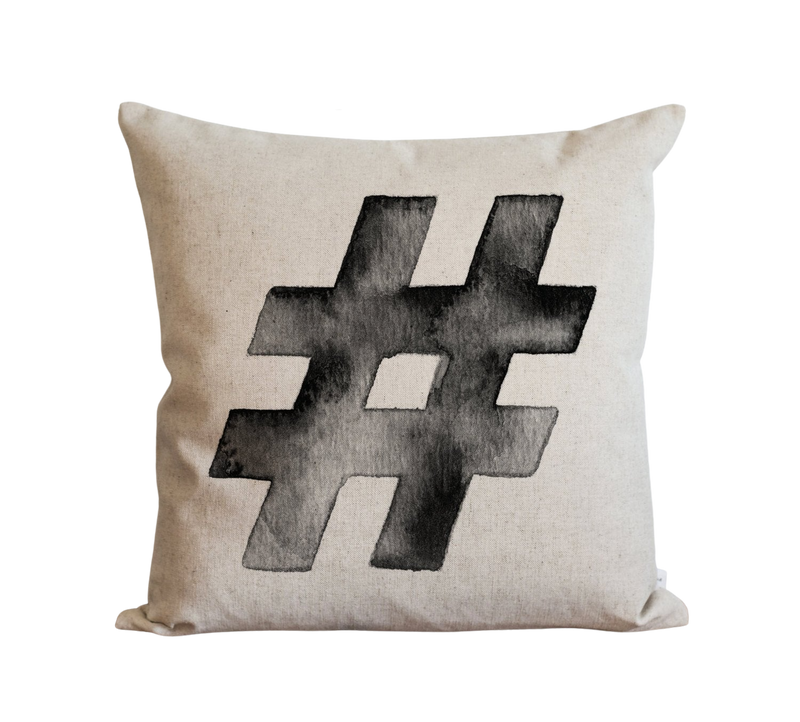 Hashtag Pillow Cover.