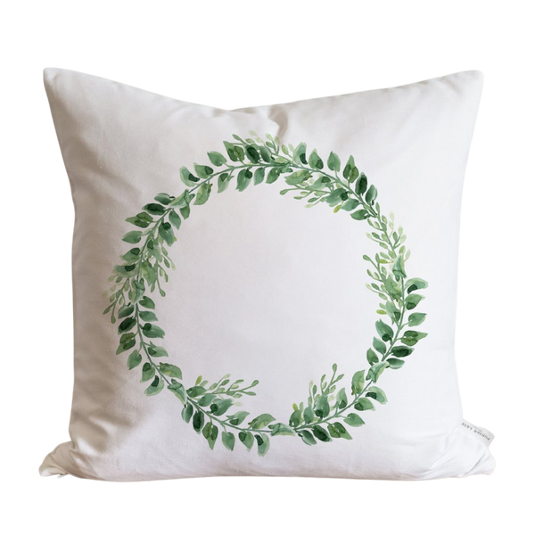 Greenery Wreath Pillow Cover.