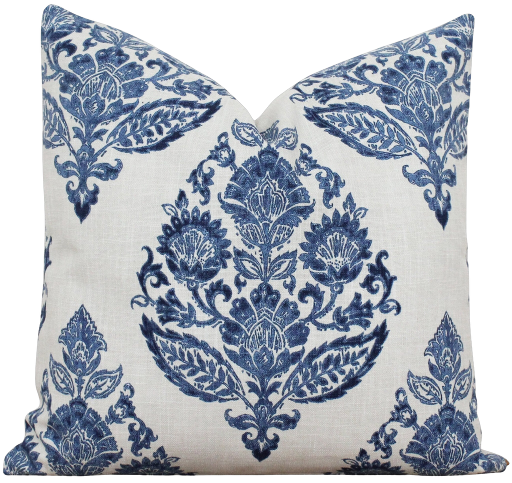 Cairo Floral Blue Pillow Cover