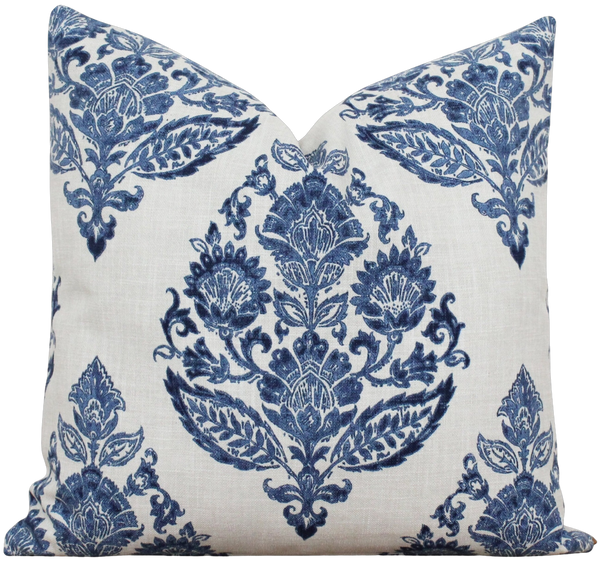 Blue Floral Pillow Cover | Maddie (size 20x20)