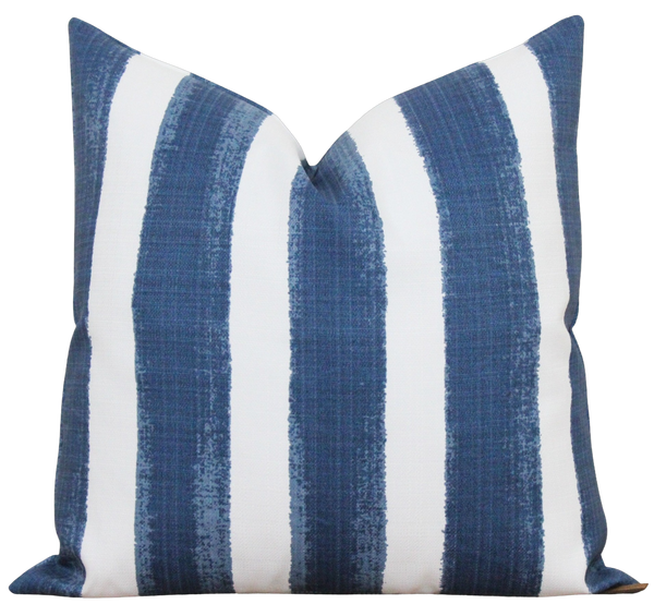 Blue and White Stripe Outdoor Pillow Cover | Pax