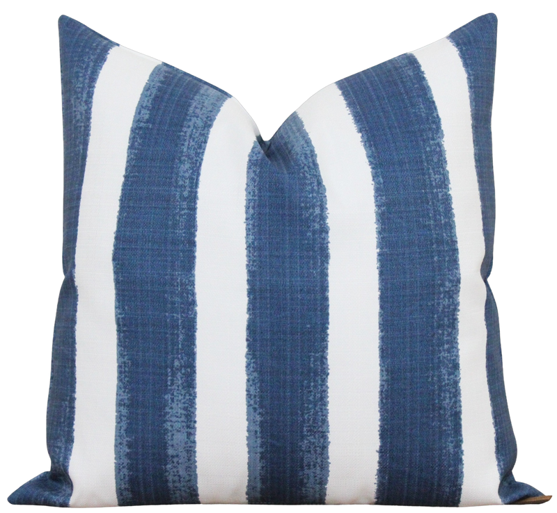 Blue and White Stripe Outdoor Pillow Cover | Pax