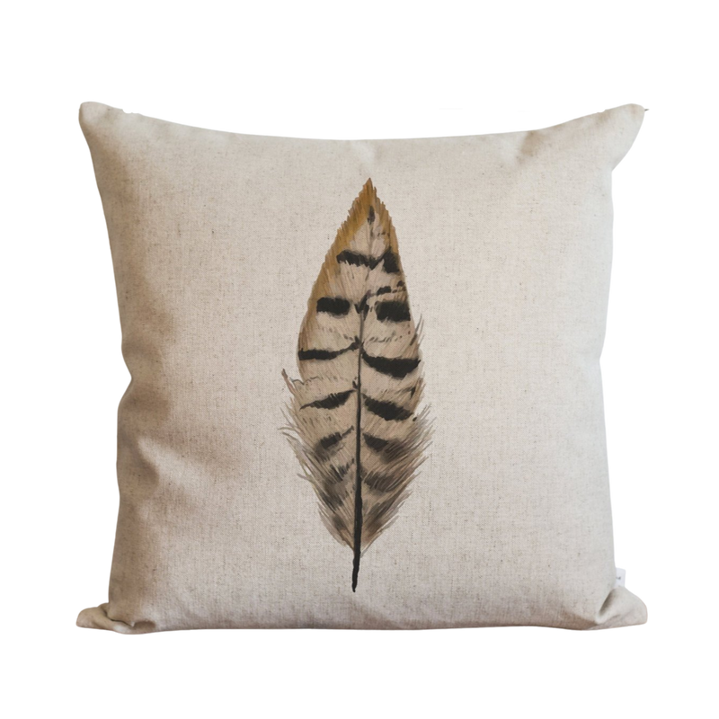 Watercolor Feather Pillow Cover.