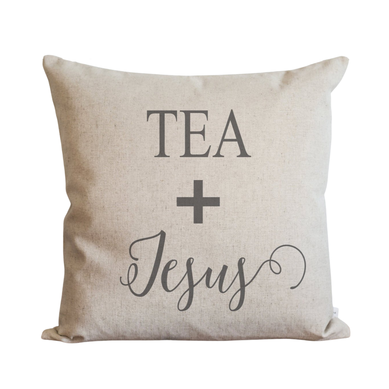 Tea + Jesus Pillow Cover.