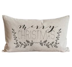 Merry Christmas Garland Pillow Cover.