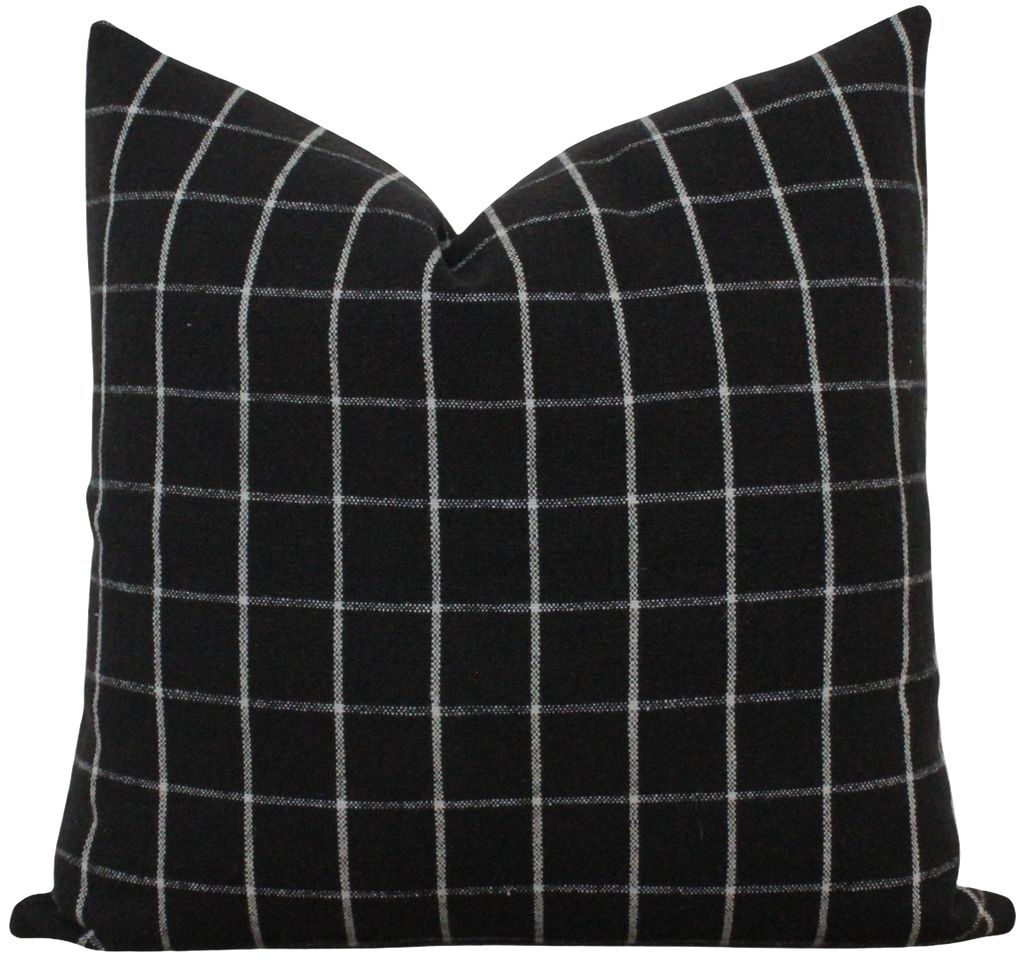 Black Windowpane Pillow Cover