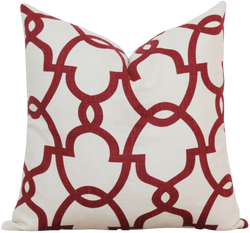 Red Trellis Pillow Cover | Elizabeth