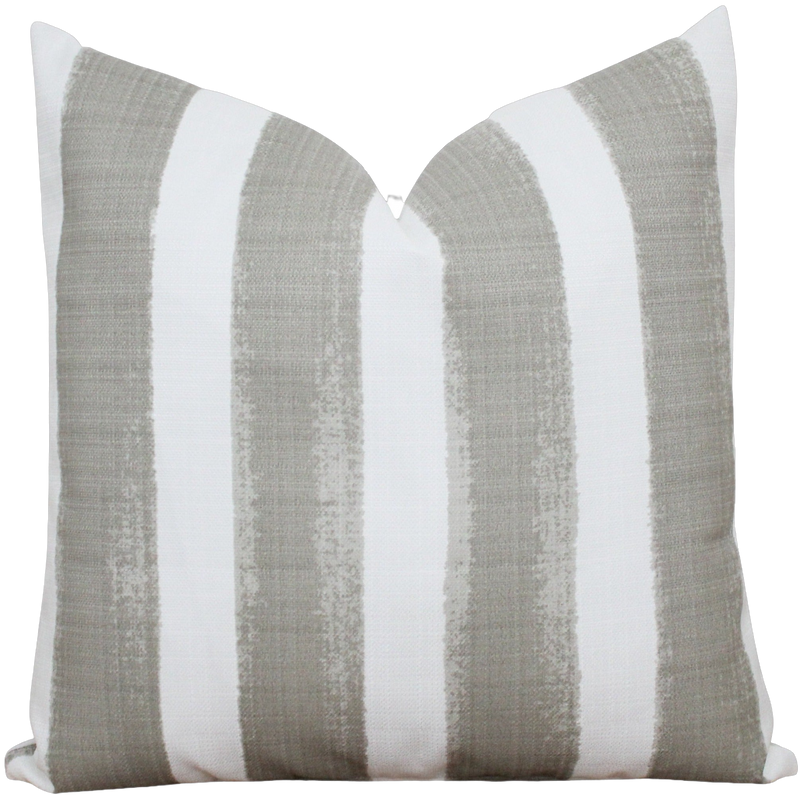 Indoor Outdoor Watercolor Striped Pillow Cover | Elle