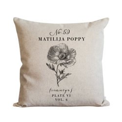 Botanical Matilija Poppy Pillow Cover.