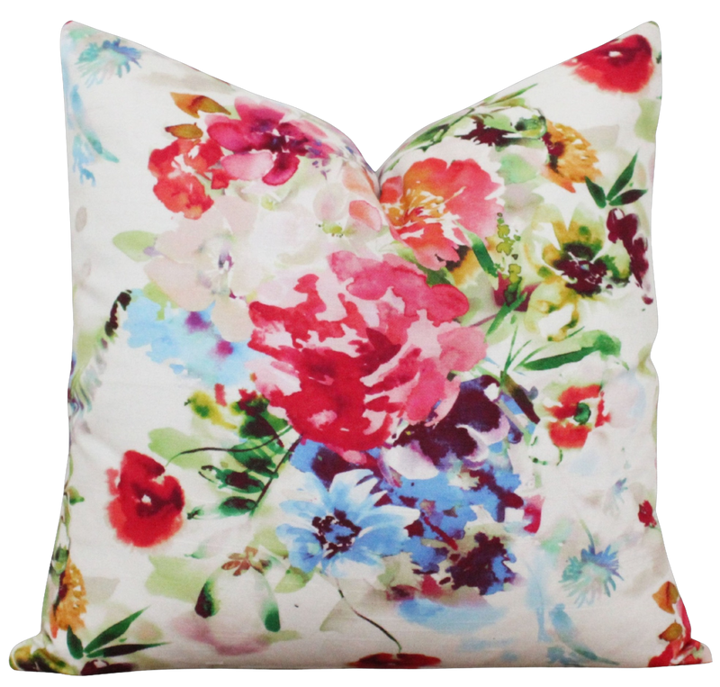 Vibrant Watercolor Pillow Cover | Tulip