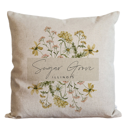 Custom Wildflower City State Pillow Cover