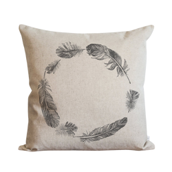 Feather Wreath Pillow Cover.