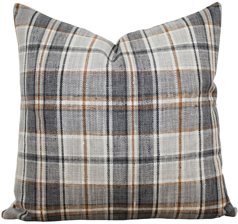 Gray Plaid Pillow Cover  Autumn – Porter Lane Home