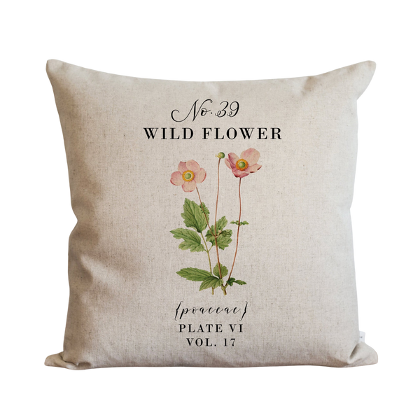 Botanical Wild Flower Pillow Cover.