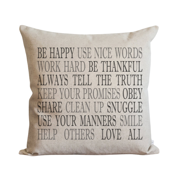 Be Happy Pillow Cover.