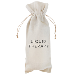 a bag with liquid therapy written on it