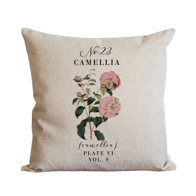 Botanical Camellia Pillow Cover.