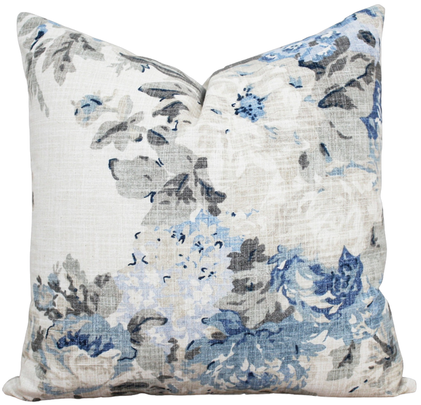 Blue Floral Pillow Cover | Tatum