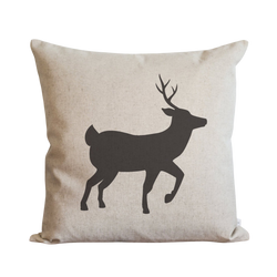Reindeer Silhouette Pillow Cover.