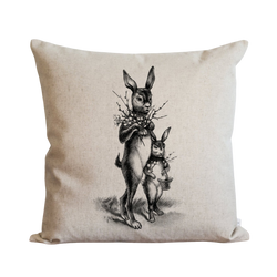 Vintage Bunnies Pillow Cover.