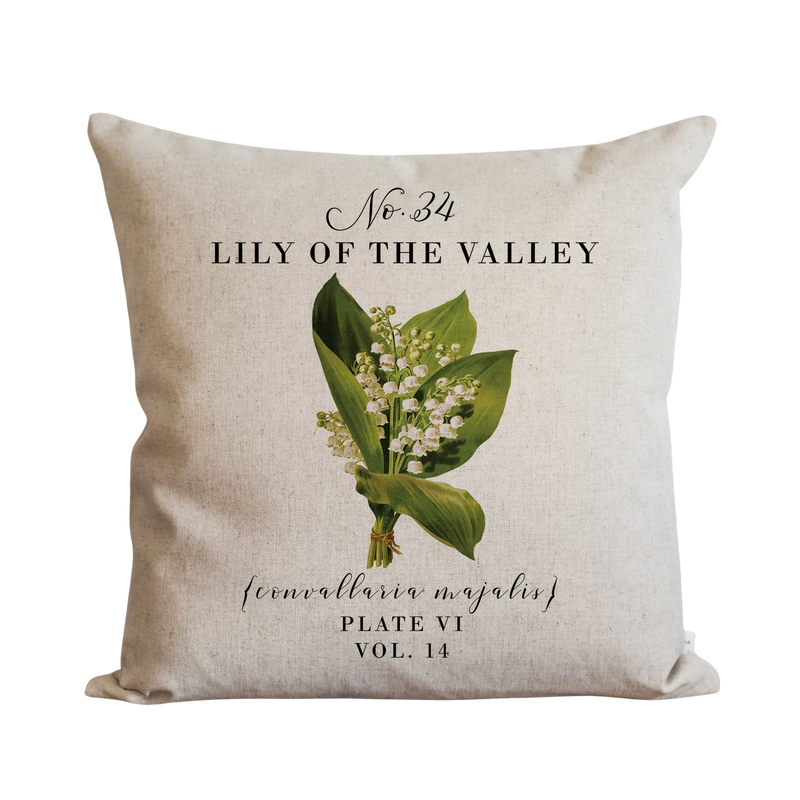 Botanical Lily of the Valley Pillow Cover.