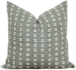 Olive Green Hand Block Pillow Cover | Mo