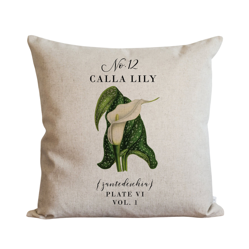 Botanical Calla Lily Pillow Cover.