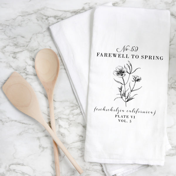 Botanical Farewell to Spring Tea Towel