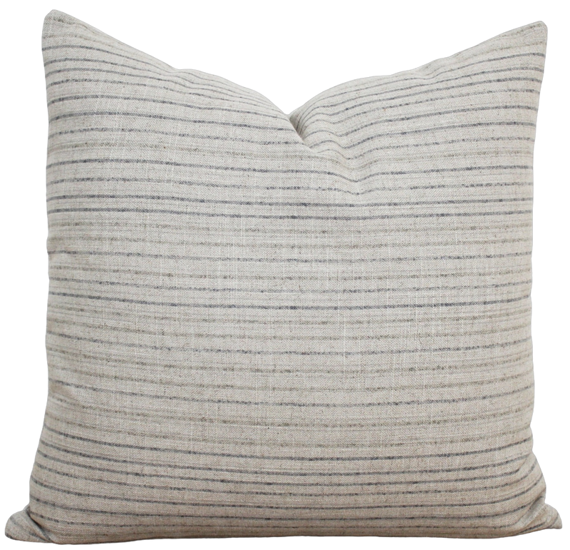 Tan and Gray Stripe Pillow Cover | Kade