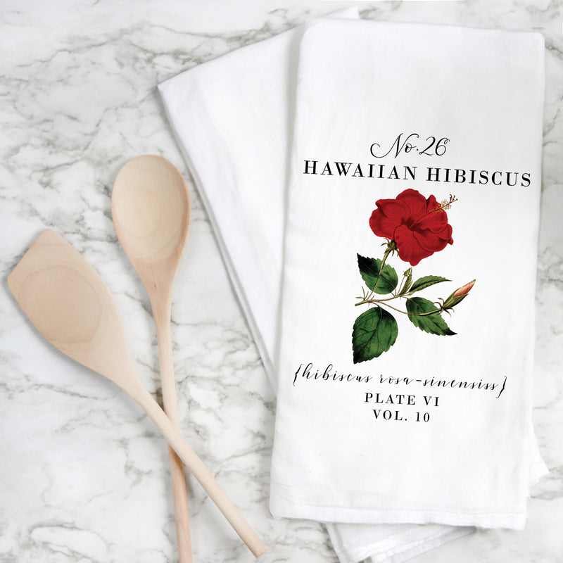Botanical Hawaiian Hibiscus Tea Towel