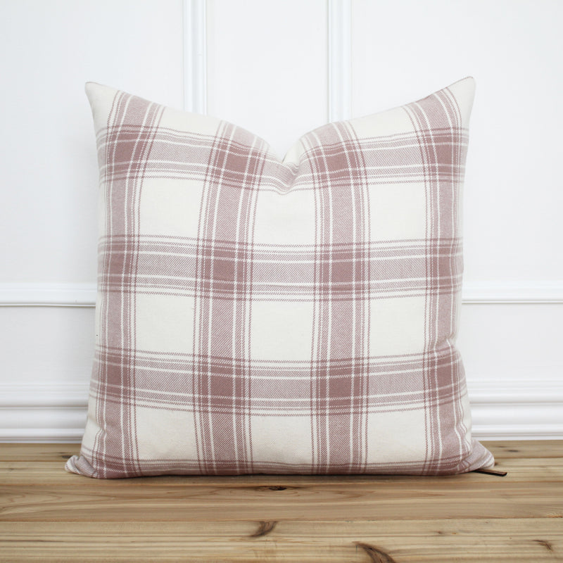 Pink shop plaid pillow