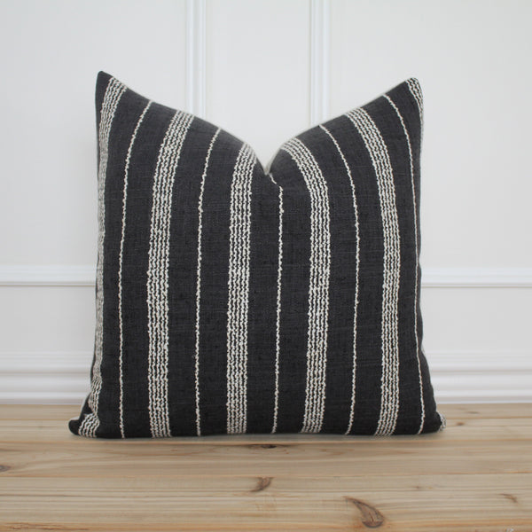 Black Stripe Pillow Cover | Boston
