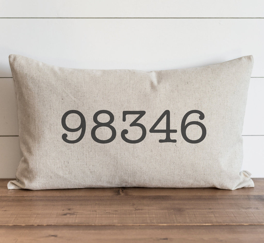 Customized Zip Code Pillow Cover 16 x 26 Pillow Cover Wedding Gi Porter Lane Home