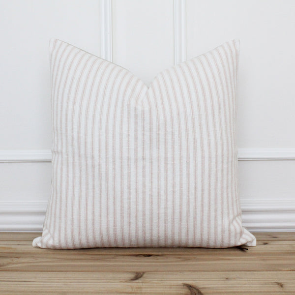Pink Ticking Stripe Pillow Cover | Addy