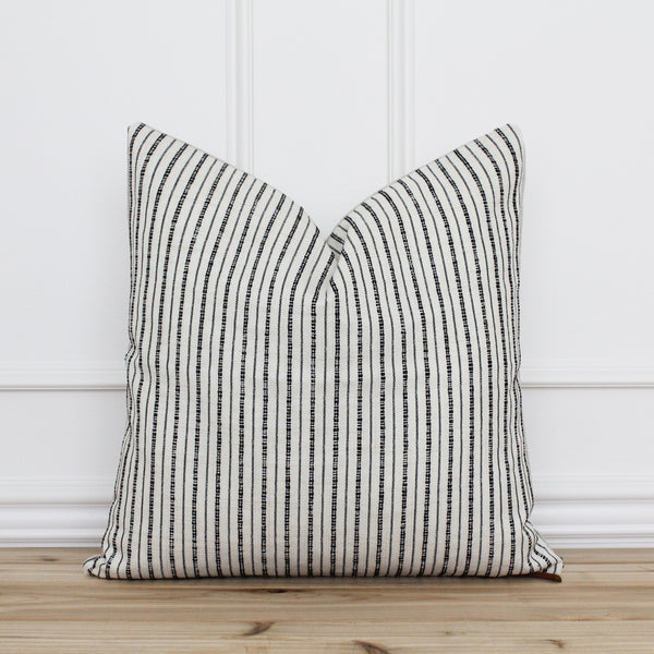 Black Pin Stripe Pillow Cover | Farren