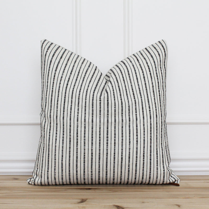 Black Pin Stripe Pillow Cover | Farren