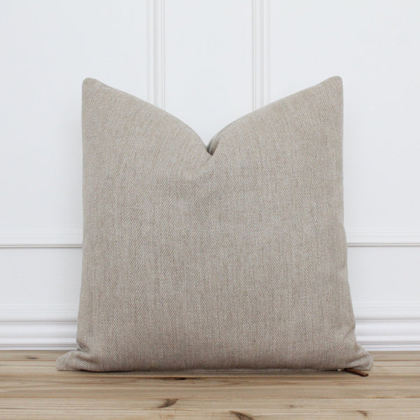 Beige Herringbone Pattern Pillow Cover | Talan