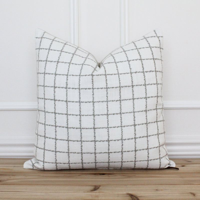Gray Checkered Pillow Cover | Charlie