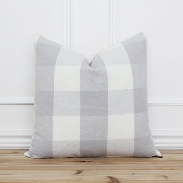 Gray and White Buffalo Check Pillow Cover | Ivy