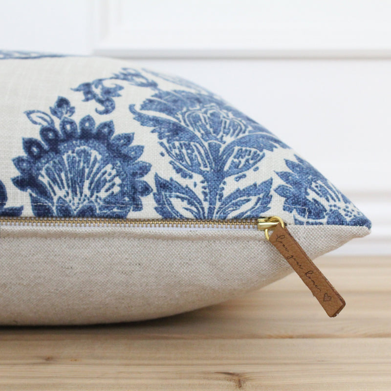 Blue Floral Pillow Cover | Maddie