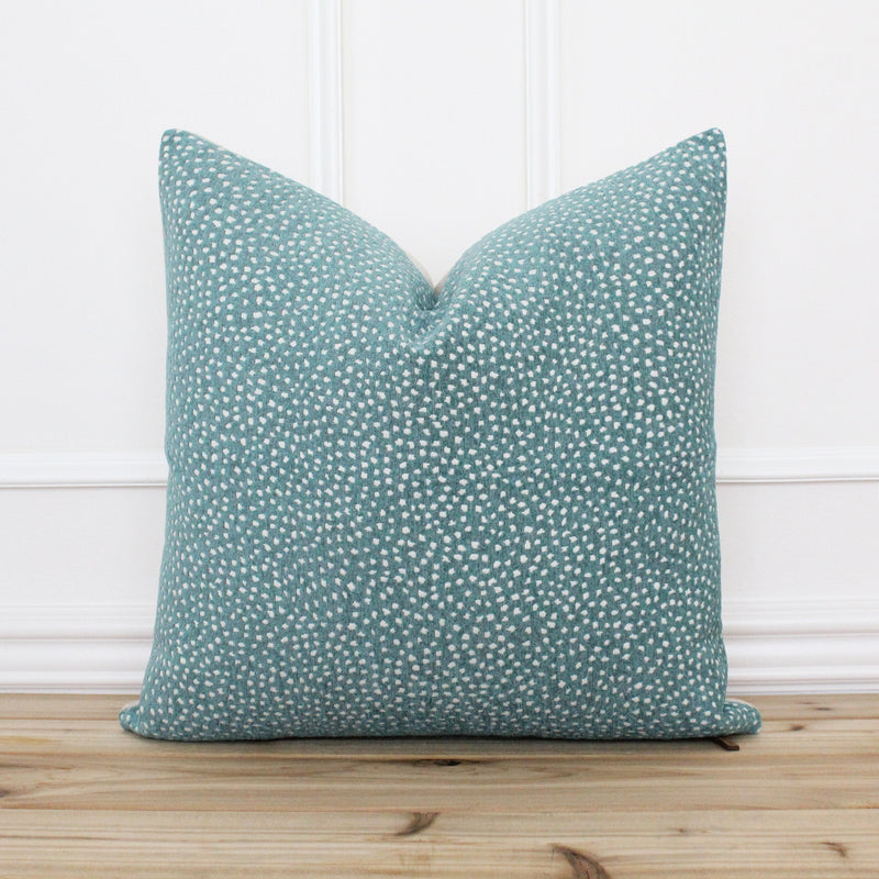Aqua Pillow Cover with White Dots | Maggie