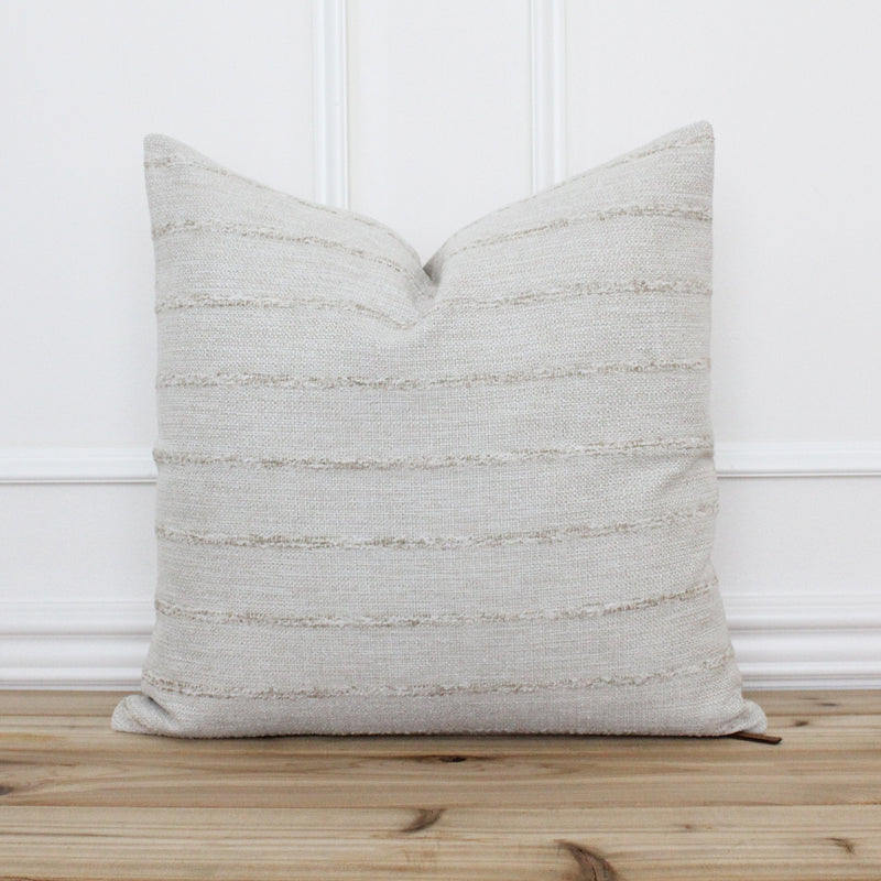 Woven Tan Stripe Pillow Cover | Poppy