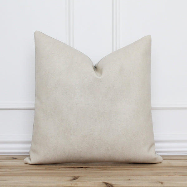 Tan Faux Leather Pillow Cover | Tucker