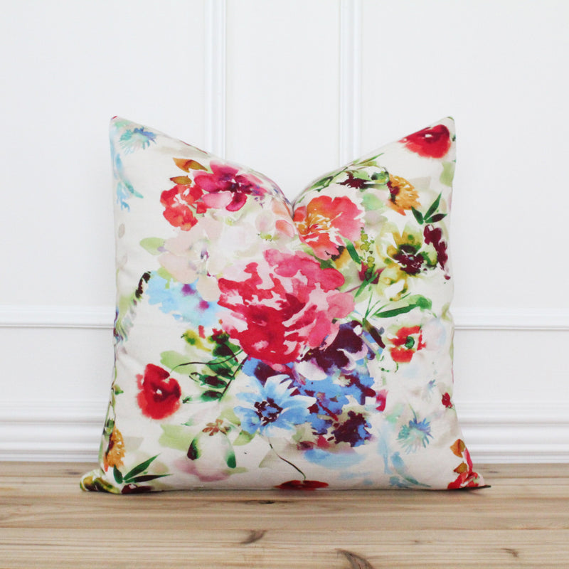 Vibrant Watercolor Pillow Cover | Tulip