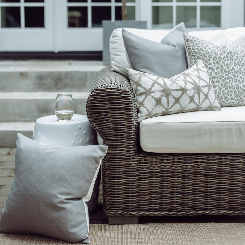 Gray Outdoor Accent Pillow Cover | Oliver