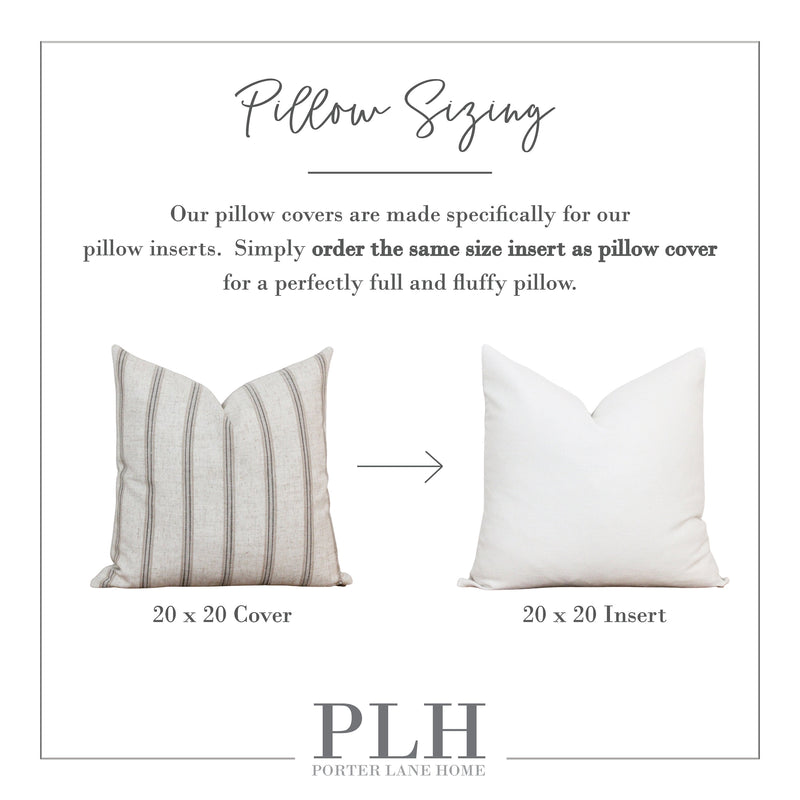Teal Stripe Pillow Cover • Coastal Pillow • 20x20 Striped Pillow Cover • Farmhouse Pillow • Decorative Throw Pillows • Sofa Pillows | Mona